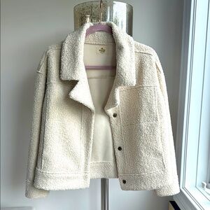 Marine Layer Cream Teddy Jacket Plush Modern Design